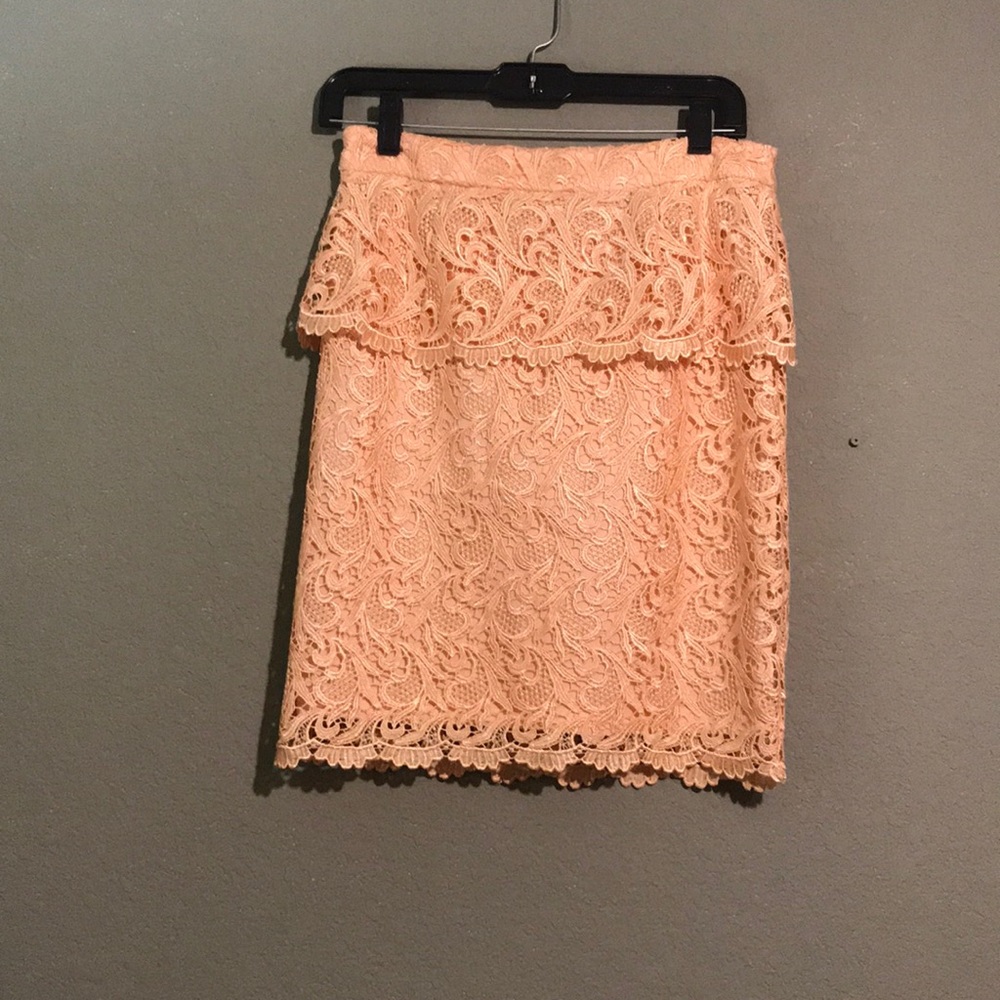 Gianni Bini Peplum Lace Skirt